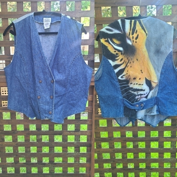 Vintage Hand Painted Vest - Picture 1 of 8